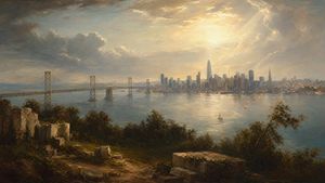 日落时分令人难忘的雕像女子